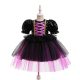 Rochita Haloween fetite negru cu mov si paiete 3-12 ani model 2