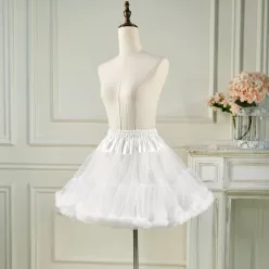 Crinolina scurta tulle alba 42 cm cu elastic in talie 4-12 ani IN STOC