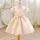 Rochie fetite simpla eleganta Clara 3-10 ani roz deschis lungime medie IN STOC