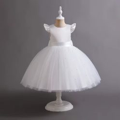 Rochita alba eleganta fetite Emera 3-12 ani lungime medie