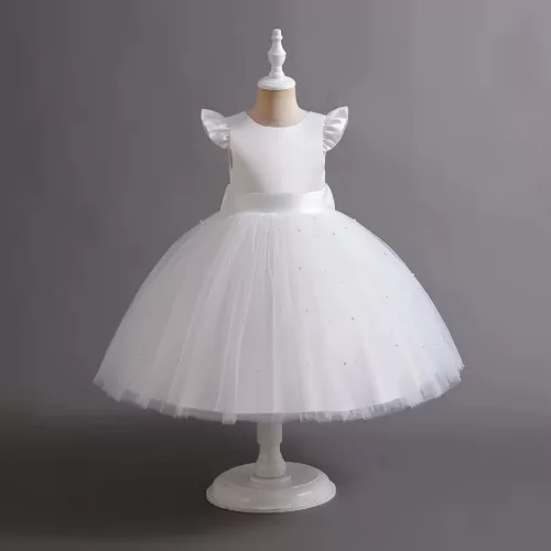 Rochita alba eleganta fetite Emera 3-12 ani lungime medie