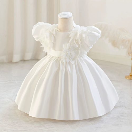 Rochita eleganta fetite alb Mishel 1-5 ani lungime medie