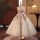 Rochita eleganta fetite Rosalia DELUXE ivory lunga 3-12 ani cu flori
