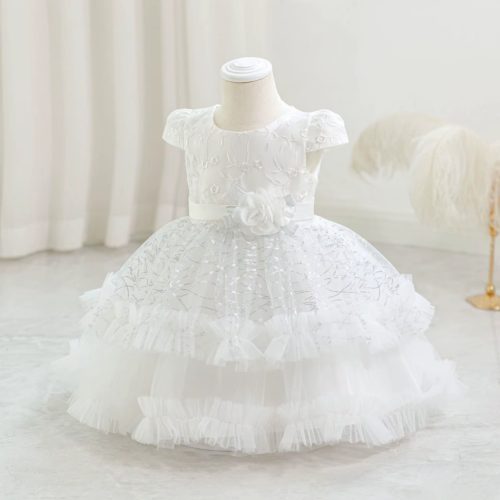 Rochita fetite eleganta alba Caliope 1-5 ani