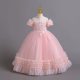 Rochita elegante fete Ivana 3-12 ani roz deschis lunga