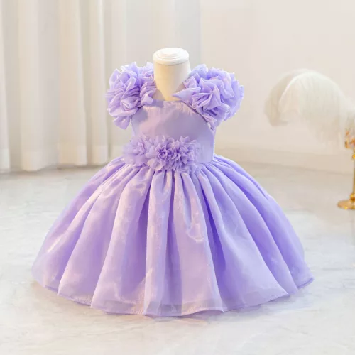 Rochie de ocazie pentru fetite 1-5 ani Olivia mov lungime medie
