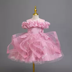   Rochita eleganta fetite Isidora 4-7 ani lungime medie broderie 