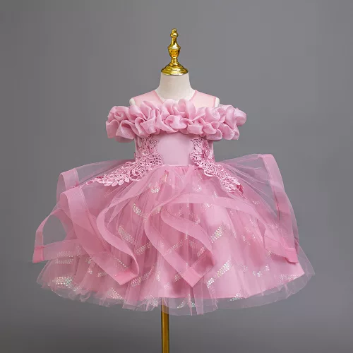 Rochita eleganta fetite Isidora 4-7 ani lungime medie broderie 
