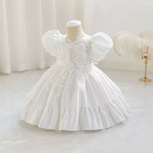 Rochie de ocazie pentru fetite 2-6 ani Lisa alba lungime medie