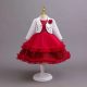 Rochita eleganta fetite Camy rosie 3-8 ani cu bolero alb maneca lunga