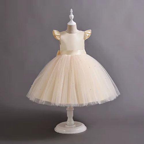 Rochita crem eleganta fetite Emera 3-12 ani lungime medie