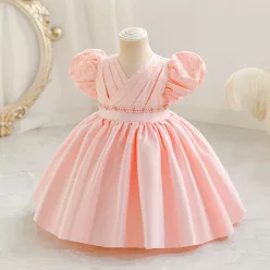Rochita eleganta fetite roz deschis Eleonora 1-7 ani 