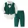 Compleu baieti Paolo 3 luni - 2 ani verde cu alb camasa vesta pantaloni papion