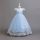 Rochie lunga de ocazie fete albastru deschis Magdalena 3-12 ani broderie