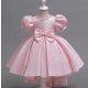 Rochie eleganta fete Camilla satin 3-12 ani roz deschis cu trena