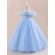 Rochita elegante fete Monaisa 3-12 ani albastru deschis lunga IN STOC !