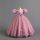 Rochie eleganta Pixie roz pudra 3-12 ani broderie si maneca scurta