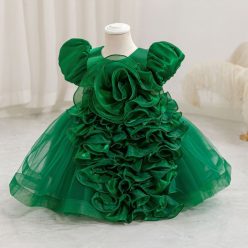 Rochie de ocazie pentru fetite 1-5 ani Serena verde lungime medie