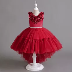 Rochie eleganta fete Diana 3-12 ani bordo cu trena