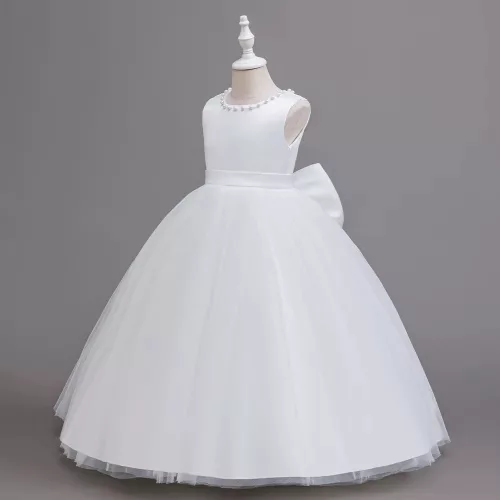 Rochie de ocazie alba tulle simpla copii Eva 5-15 ani 