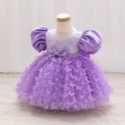 Rochita eleganta fetite lila Amalia 1-7 ani lungime medie