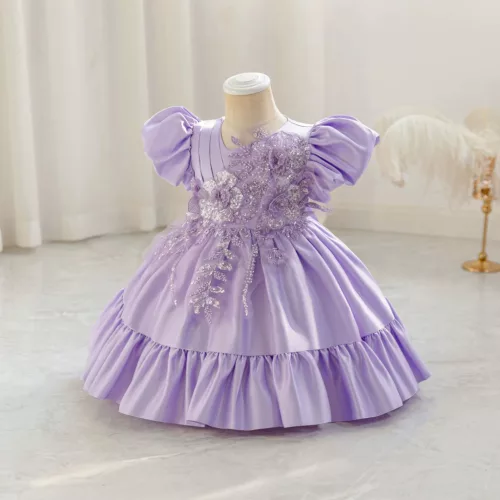 Rochie de ocazie pentru fetite 2-6 ani Lisa mov lungime medie