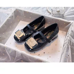 Pantofi fetite Betty cu toc 26-38 negri de lac
