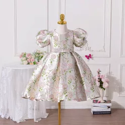 Rochita eleganta fetite roz Adalia 4-7 ani lungime medie