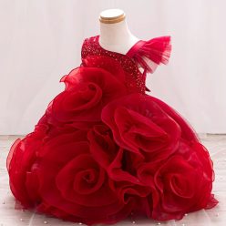 Rochita Alisia 2-8 ani bordo cu trandafiri lungime medie