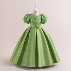 Rochita Nalini 4-15 ani lunga verde olive IN STOC