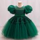 Rochita eleganta fete Meriva 1-8 ani verde cu paiete lungime medie
