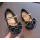 Pantofi negri fara toc cu fundita lac si perlute fetite Marabel 25-36