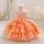 Rochie fetite cu trandafiri si volane portocalie orange 1-7 ani Medina lungime medie