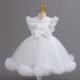 Rochii elegante fete domnisoara de onoare Carla alba 3-12 ani lungime medie cu tulle