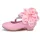 Pantofi fetite cu toc roz cu strasuri si floare mare Edeli 26-36