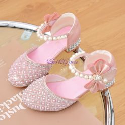 Sandale eleganti fetite Livia cu toc 26-38 roz IN STOC