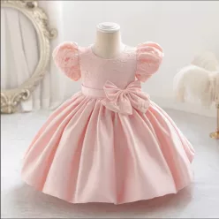   Rochita Margo 1-5 ani roz deschis cu dantela si maneca scurta 