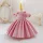 Rochie botez fetite 0-4 ani Beatrice roz pudra tafta paiete lungime medie maneci Bardot